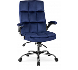 Otočná židle LONDON Modrá Sametová