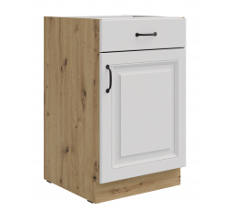 Dolní skřínka STELLO - 50 D 1F 1S BB, Dub Artisan/Bílý mat