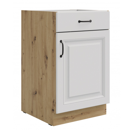 Dolní skřínka STELLO - 50 D 1F 1S BB, Dub Artisan/Bílý mat