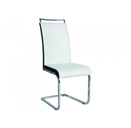 Jídelní židle H-441 bílá/černá, chrom