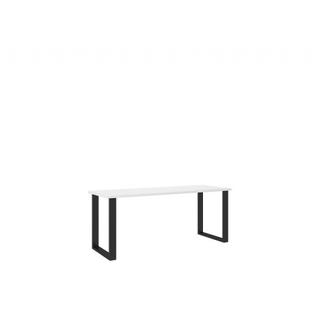 LOFT - Jídelní stůl š. 185 x 75 x 67, lamino Bílá/ černý kov (IMERIAL= 2 balíky) "LP" (K150)