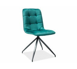 Jídelní židle TEXO VELVET, zelený Bluvel 78/černý mat