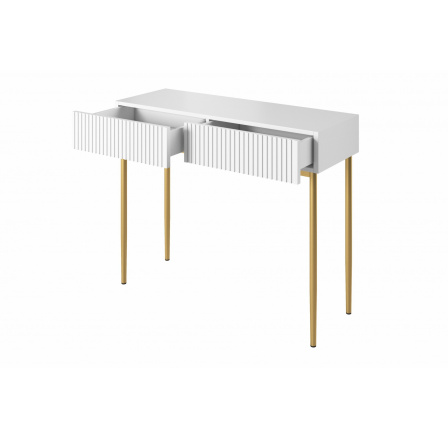 NICOLE KONZOLA 100 2SZ - bílý mat / zlatý rám