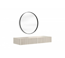 NICOLE TOALETKA 100 2SZ - kašmír / závěsná + NICOLE ZRCADLO 60 - černá