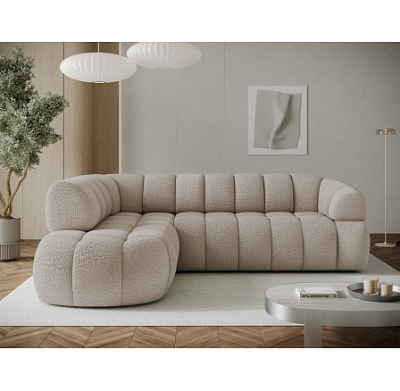 Tontano corner sofa with sleeping function and electrically extendable seat, beige bouclé, left-hand side Royal 18 183x77 Left Tontano corner sofa with sleeping function and electrically extendable seat, beige bouclé, left-hand side Royal 18 183x77 Left