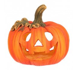 Dýně s obličejem - magnesium, na svíčku, barva oranžová