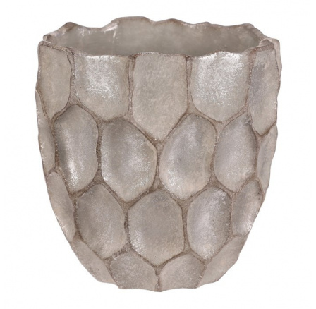 Obal betonový - vzor buněk, vel. L, stříbrno-šedý