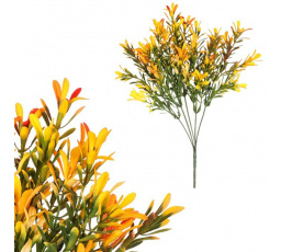 Buxus - umělý trs, oranžovo-zelený, svazek 6 ks, cena za 1 ks