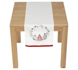 Běhoun - vánoční motiv, 100 % polyester, 40 x 150 cm