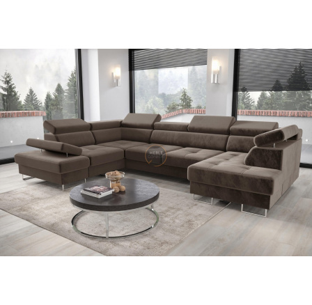 Rohová sedací souprava GALAXY MAX II s funkcí spaní 210x350x165 - volitelný odstín - levá