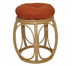 Ratanová taburetka široká medová polstr pískový