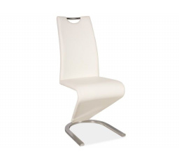 Jídelní židle H-090, chrom/bílá ekokůže