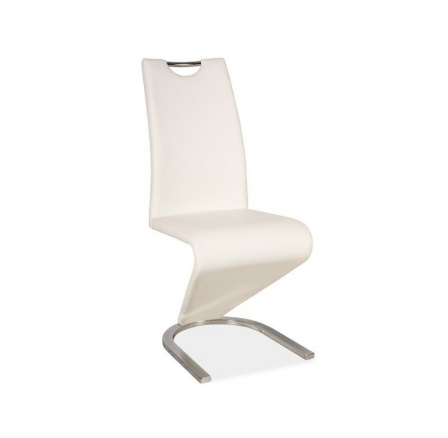 Jídelní židle H-090, chrom/bílá ekokůže