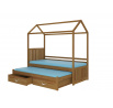 Postel domeček s matracemi JONASZEK 200x90 Dub