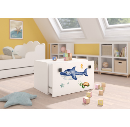 Truhla na hračky INGA Bílá+Černá Truhla na hračky INGA Bílá+Černá