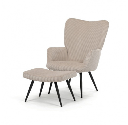 Relaxační křeslo, béžová, manšestrová látka, AK-L7285 CRM6 Relaxační křeslo, béžová, manšestrová látka, AK-L7285 CRM6