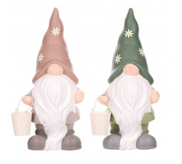 Trpaslík s kbelíkem - keramika, mix 2 barev, cena za 1 ks