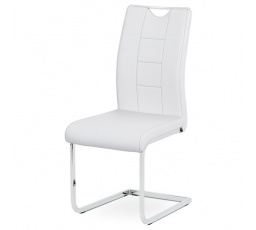 Jídelní židle, bílá, ekokůže, DCL-411 WT