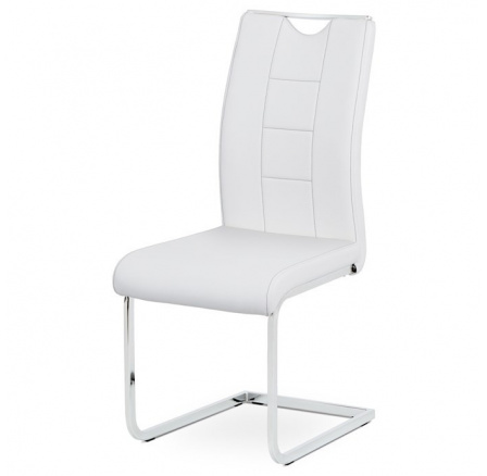 Jídelní židle, bílá, ekokůže, DCL-411 WT