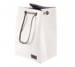 Koš prádelní - manšestr, stahovací, krémový