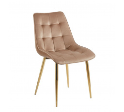 Židle velvet cappuccino / zlaté nohy J262-1