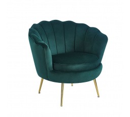 Křeslo velvet zelené /nohy zlaté/ LC-032-1