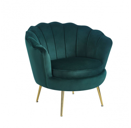 Křeslo velvet zelené /nohy zlaté/ LC-032-1