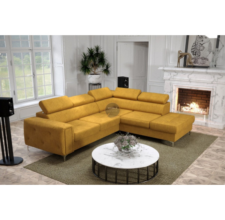 Rohová sedací souprava ORION II s funkcí spaní 225x255 cm - žlutá , pravá Rohová sedací souprava ORION II s funkcí spaní 225x255 cm - žlutá , pravá