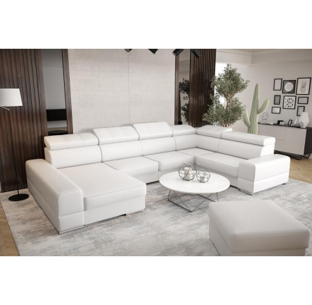 Rohová sedací souprava ROYAL MAX II průměr 30x375x185 - bílá eko kůže , pravá Rohová sedací souprava ROYAL MAX II průměr 30x375x185 - bílá eko kůže , pravá