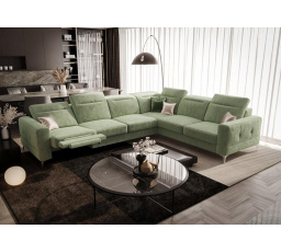 Rohová sedací souprava s funkcí , relax MALIBU MAX 320x250 - pravá, olivová