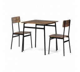Set jídelní (1+2), MDF, dekor staré dřevo, černý kov