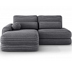 Ripeli Corner Sofa Bed with Storage, Grey Velvet, Left-Hand Facing Modullo 04 180x128 Left 1