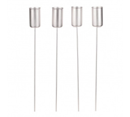 Bodec na kónickou svíčku - kov, stříbrný mat, cena za balení (4 ks)