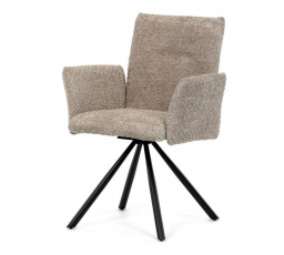 Jídelní židle, hnědá, látka bouclé, DCH-W1117 LAN2