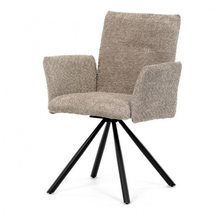 Jídelní židle, hnědá, látka bouclé, DCH-W1117 LAN2