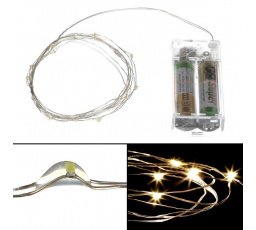 Řetěz s LED světýlky - časovač, teplá žlutá barva, 4 m/40 LED