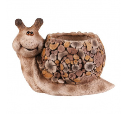 Šnek - obal na květiny, magnesium, dekor dřeva