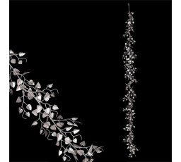 Bříza - umělá girlanda z lístků, barva stříbrná