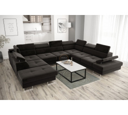Rohová sedací souprava GALAXY MAX I s funkcí spaní 280x350x225 - šedá , pravá