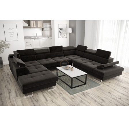 Rohová sedací souprava GALAXY MAX I s funkcí spaní 280x350x225 - šedá , pravá Rohová sedací souprava GALAXY MAX I s funkcí spaní 280x350x225 - šedá , pravá