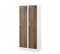 KACPERT skříň ECO: BÍLÁ RAL9003 + DŘEVĚNÝ DEKOR H1800*Š800*H500