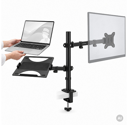 Držák na monitor a notebook 2 v 1 černý: MARK Držák na monitor a notebook 2 v 1 černý: MARK