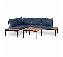 Sada Zahradního Nábytku NORMAN Modrá/Černá
