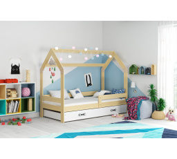 Postel Domek se šuplíkem 160 x 80, Přírodní