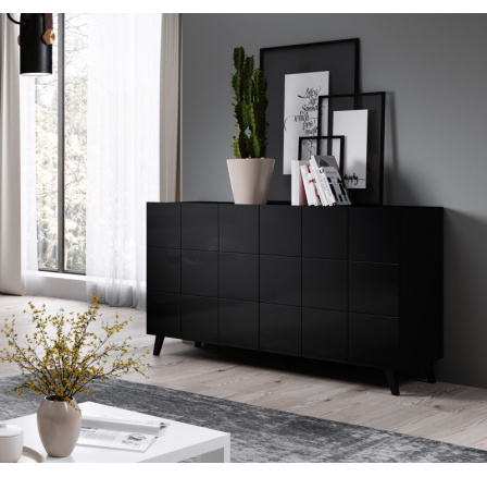 Tv komoda REJA KOM2D, černý lesk/černý lesk Tv komoda REJA KOM2D, černý lesk/černý lesk