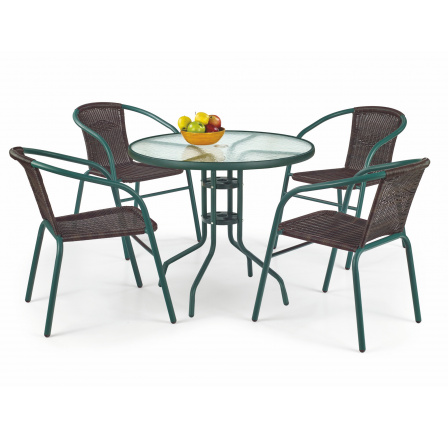 Zahradní stůl GRAND 80, tmavě hnědá/tmavě zelená Zahradní stůl GRAND 80, tmavě hnědá/tmavě zelená