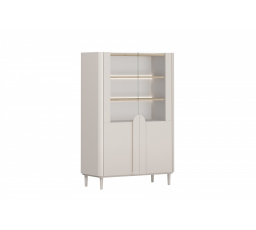 AMILIO VITRÍNA 100 2D - kašmír / olejovaný dub / úchyty kašmír / nohy kašmír