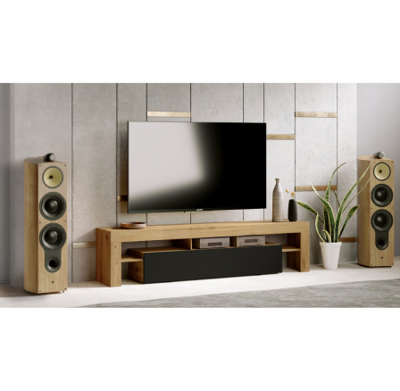 Komoda RTV Vera 158 cm - Dub artisan/Černý mat