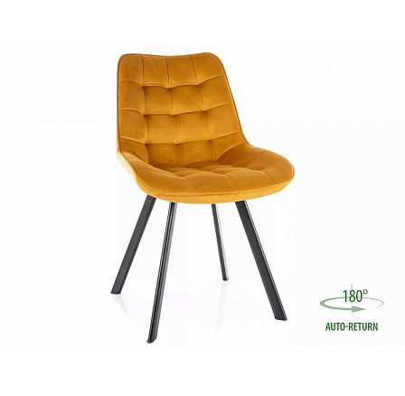 Jídelní otočná židle MONTI VELVET, Curry Bluvel 68/Černá