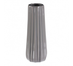 Váza keramická - glazovaná, tmavá šedo-krémová